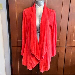 Coral cardigan open front assymetrical